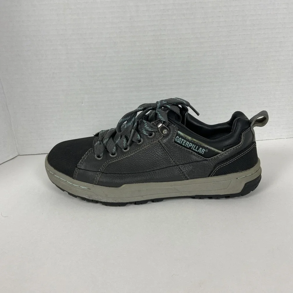 Caterpillar CAT Brode Steel Toe Work Shoe Womens 7 P90266 Gray Leather Durable